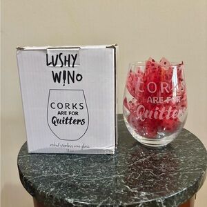 Etched Wine Glass by Lushy Wino